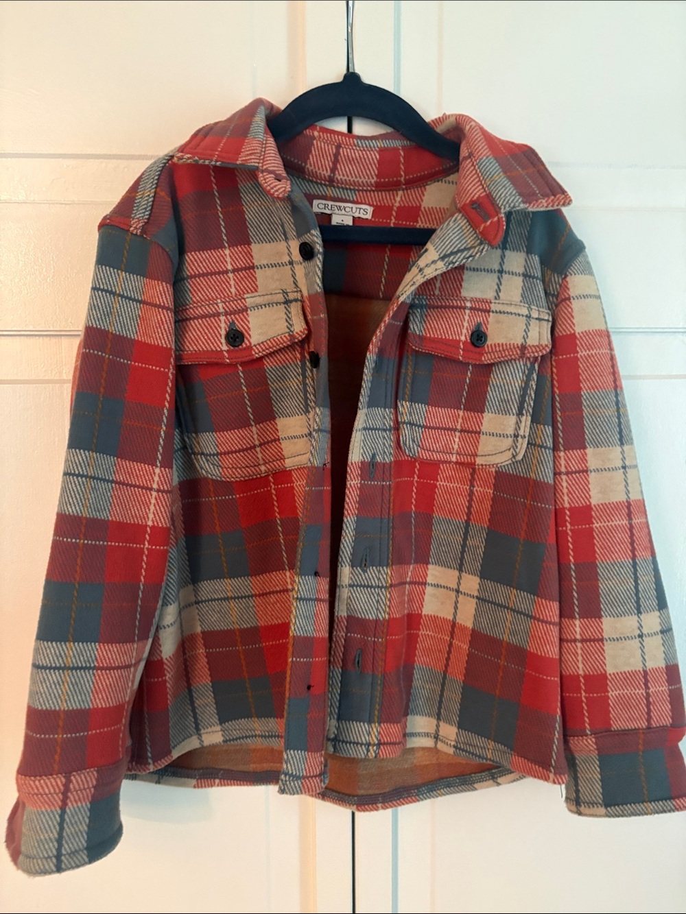 Crewcuts Red, Gray & Cream Plaid Shacket